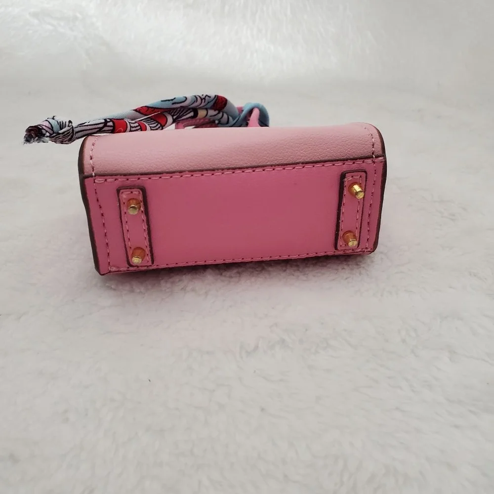 Women's Unbranded Pink Mini Bag charm with Blue Scarf